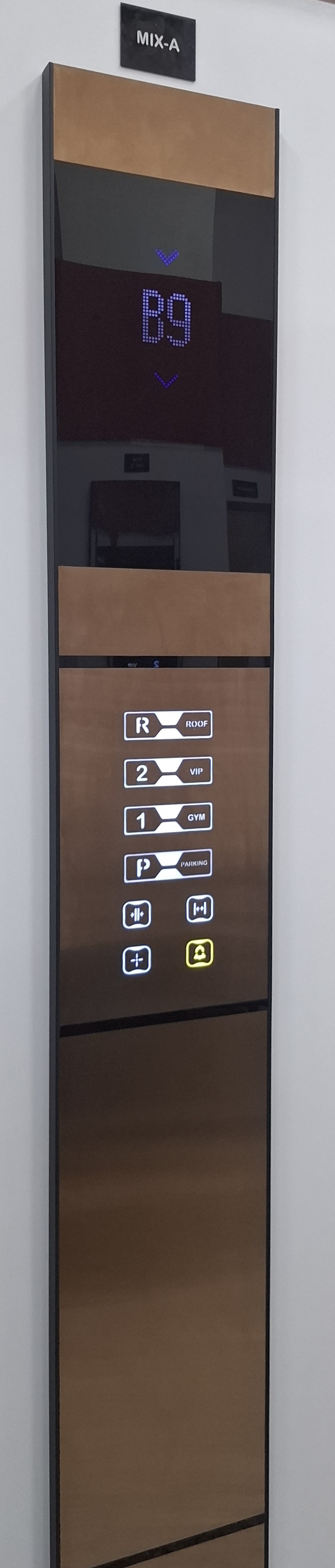 پنل شستی داخل کابین آسانسور دلتا پنل مدل Mix-A | ترکیب مدرن و چشم‌نواز